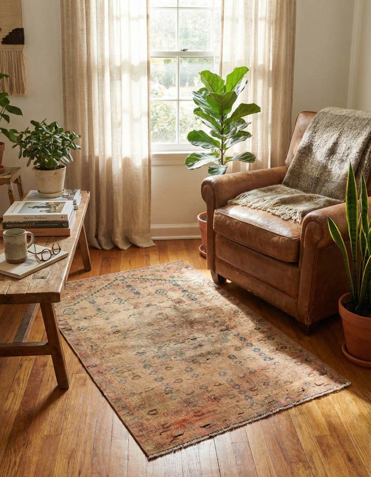 Detail image of 3' 1 x 4' 9  Hand Knotted Ultra Vintage Persian Wool Rug