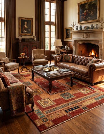 5' 7 x 8' Luribaft Wool Rug
