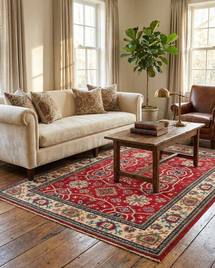 Detail image of 5' 8 x 7' 9 Hand Knotted Kazak Rug