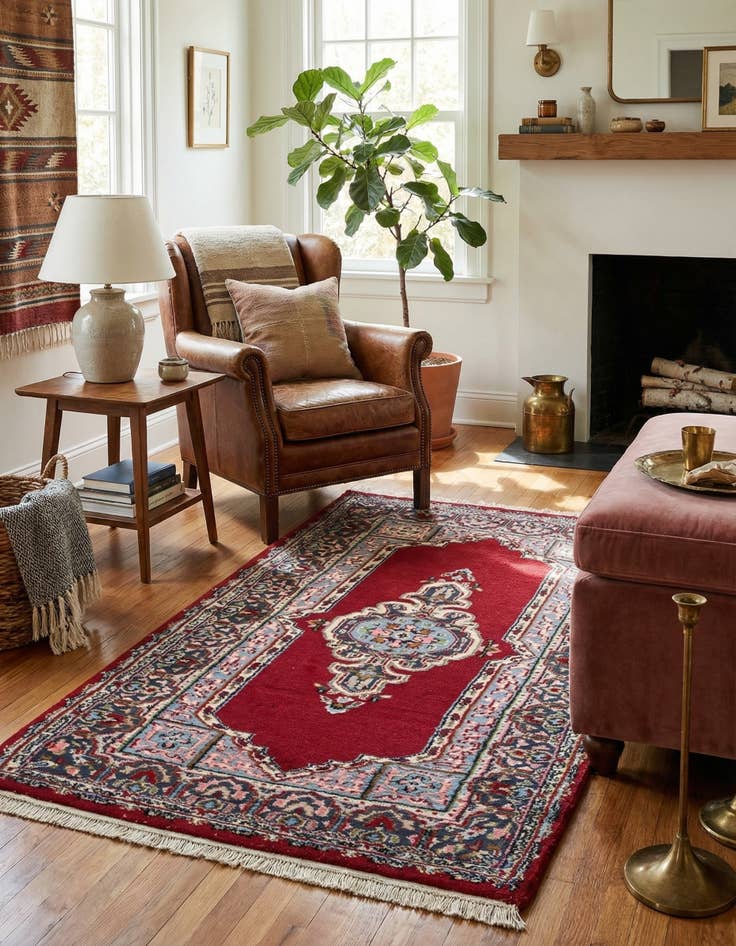 Detail image of 2' 11 x 5' 5  Hand Knotted Kerman Wool Rug