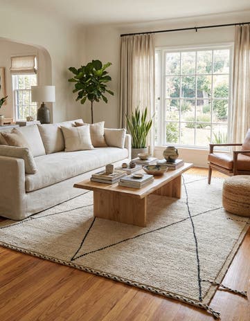 6' 9 x 9' Hand Knotted Moroccan Wool Rug