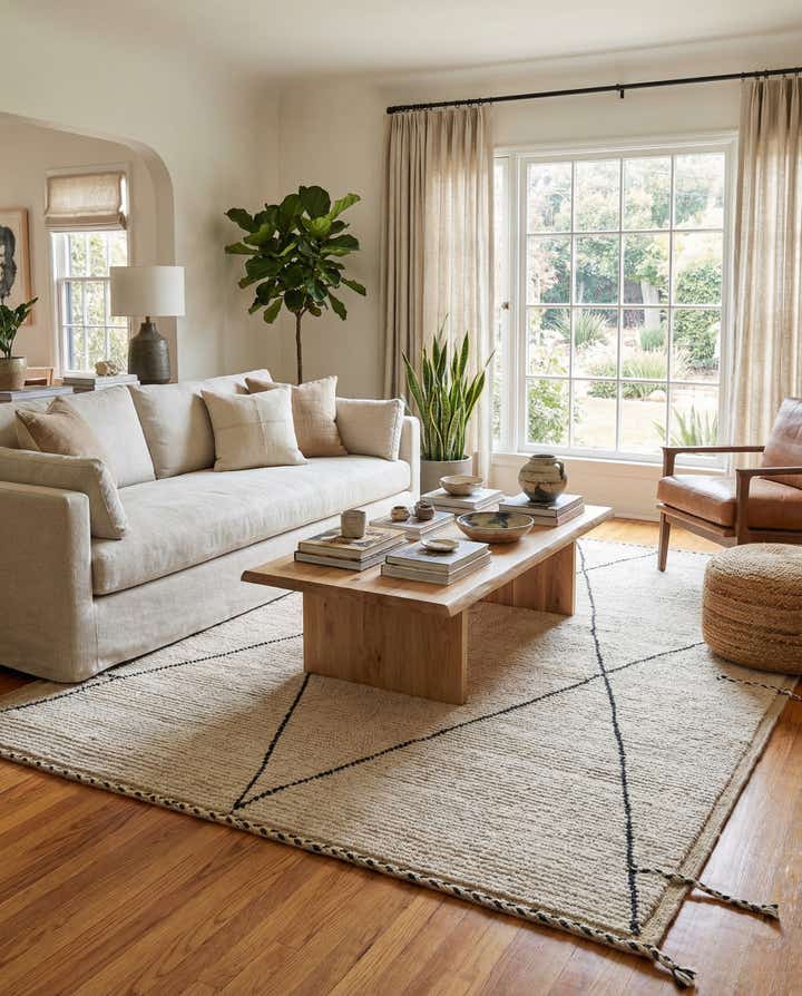 6' 9 x 9' Hand Knotted Moroccan Wool Rug