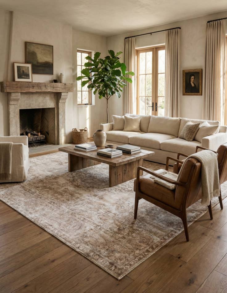 Detail image of  9' 6 x 13'  Hand Knotted Ultra Vintage Persian Wool Rug