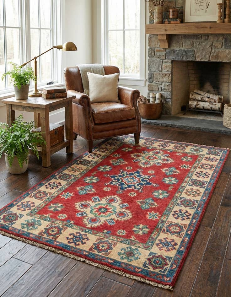 Detail image of 2' 9 x 4' 3  Hand Knotted Kazak Rug