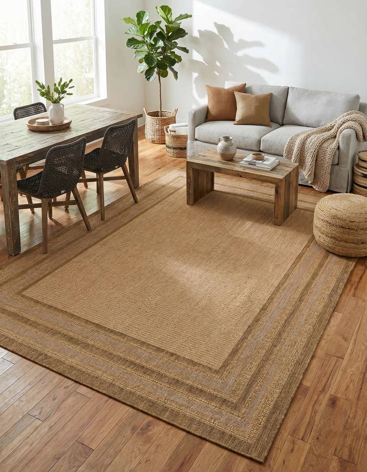 Detail image of  6' x 9'  Washable Border Indoor / Outdoor Rug