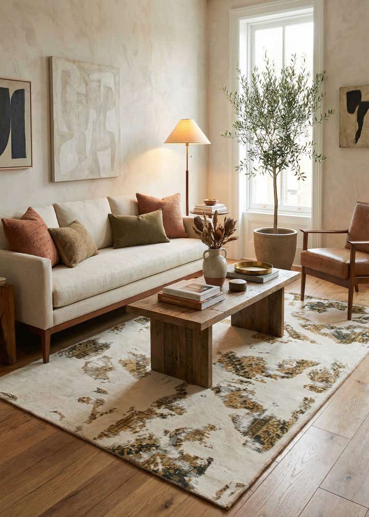 4' 10 x 7' 7 Hand Knotted Ultra Vintage Persian Wool Rug