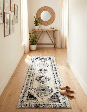 Black and White Tagine Runner Rug