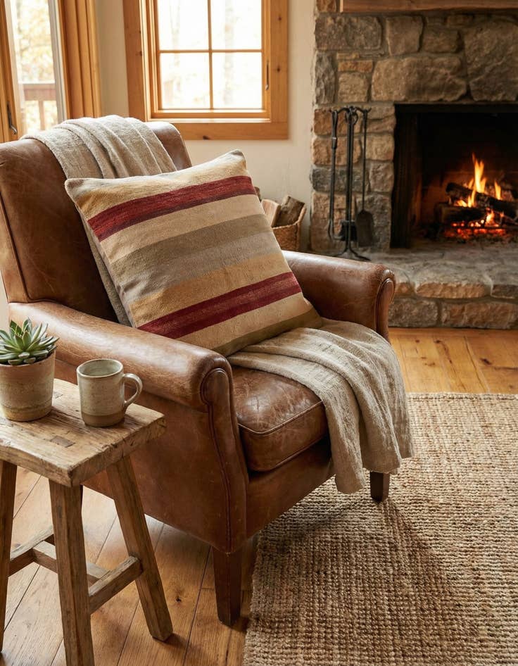 Detail image of 3' 3 x 3' 3 Hand Woven Pillow Wool Square Rug