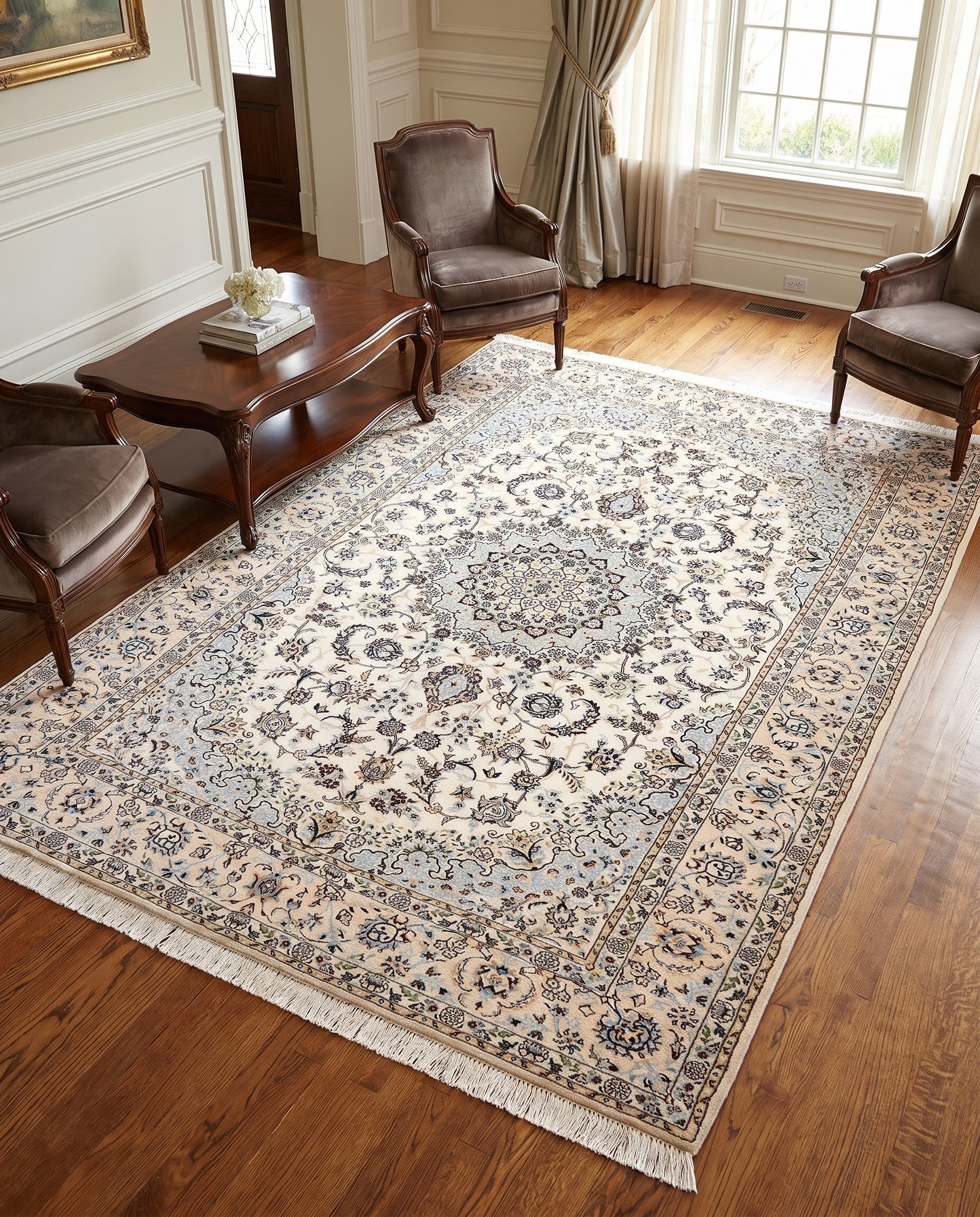 5' 3 x 8' 2 Hand Knotted Nain Rug