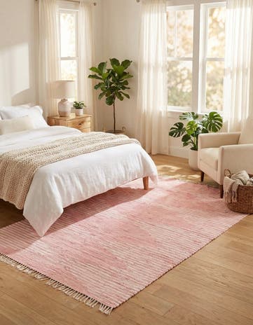 Rose Hand Woven Chindi Cotton Rug