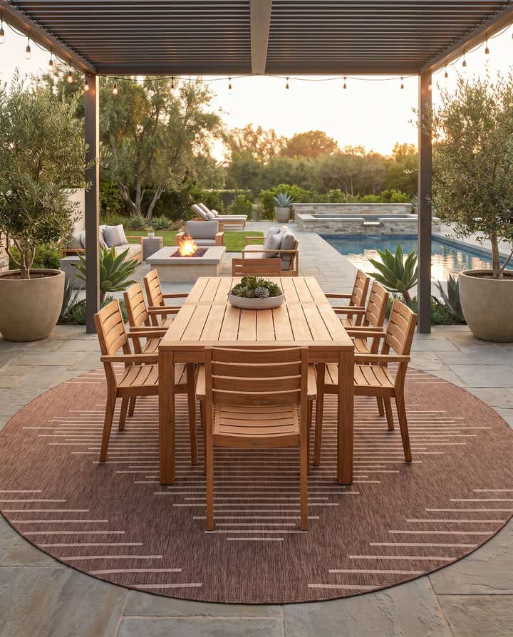 13' x 13' Easy-Clean Modern Indoor / Outdoor Round Rug