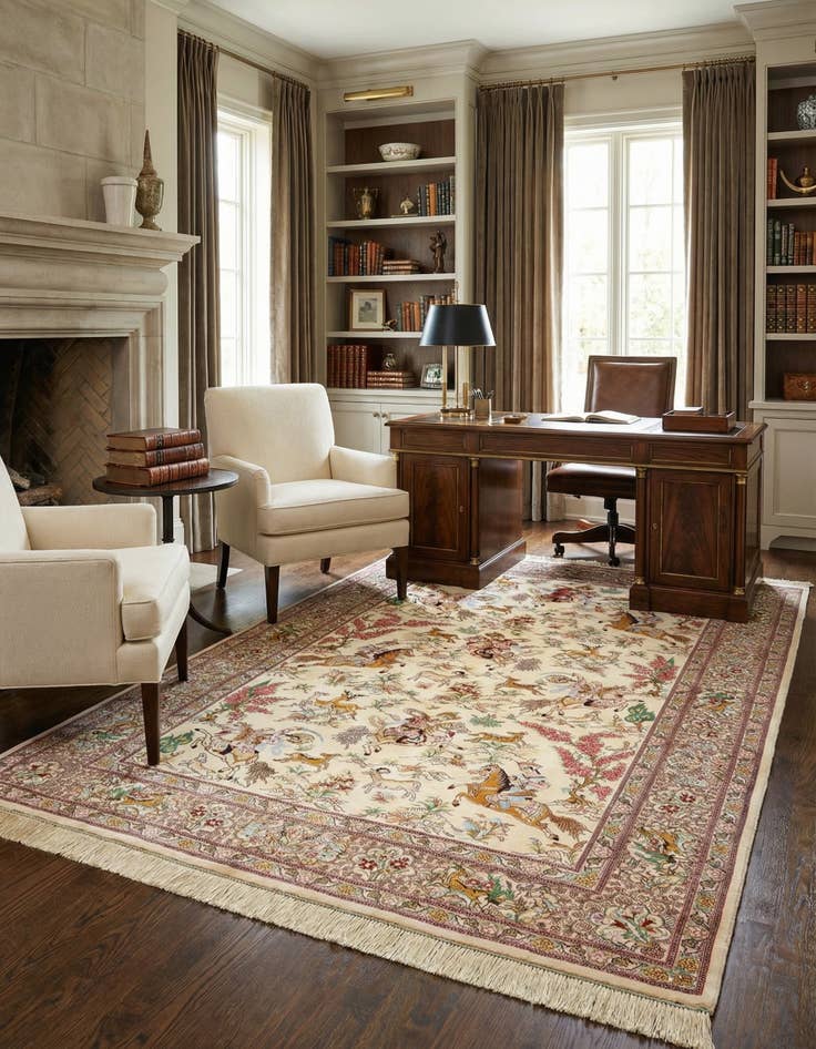 Detail image of  4' 4 x 6' 5 Ghom Rug