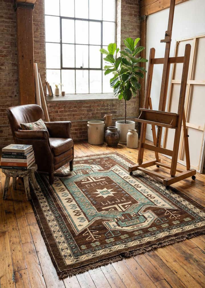 5' x 6' 9 Hand Knotted Kars Wool Rug