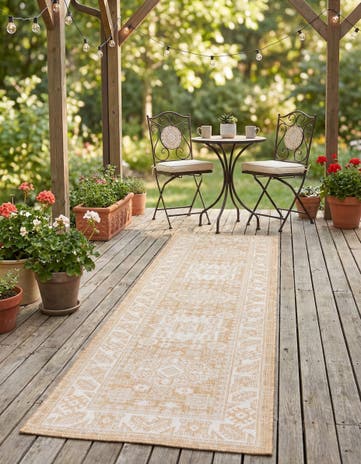 2' x 8' Easy-Clean Aztec Indoor / Outdoor Runner Rug