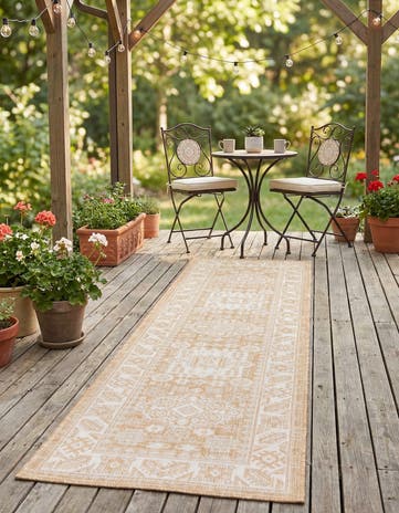2' x 8' Easy-Clean Aztec Indoor / Outdoor Runner Rug