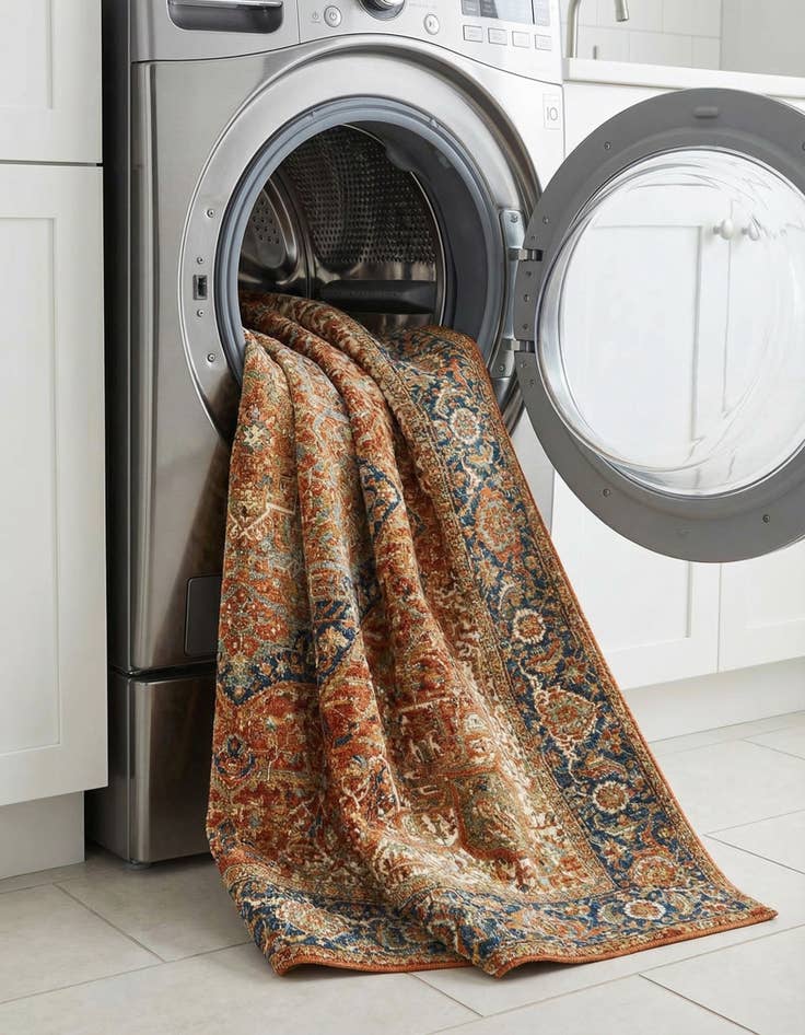 Detail image of  7' 10 x 10'  Washable Traditional Indoor / Outdoor Rug