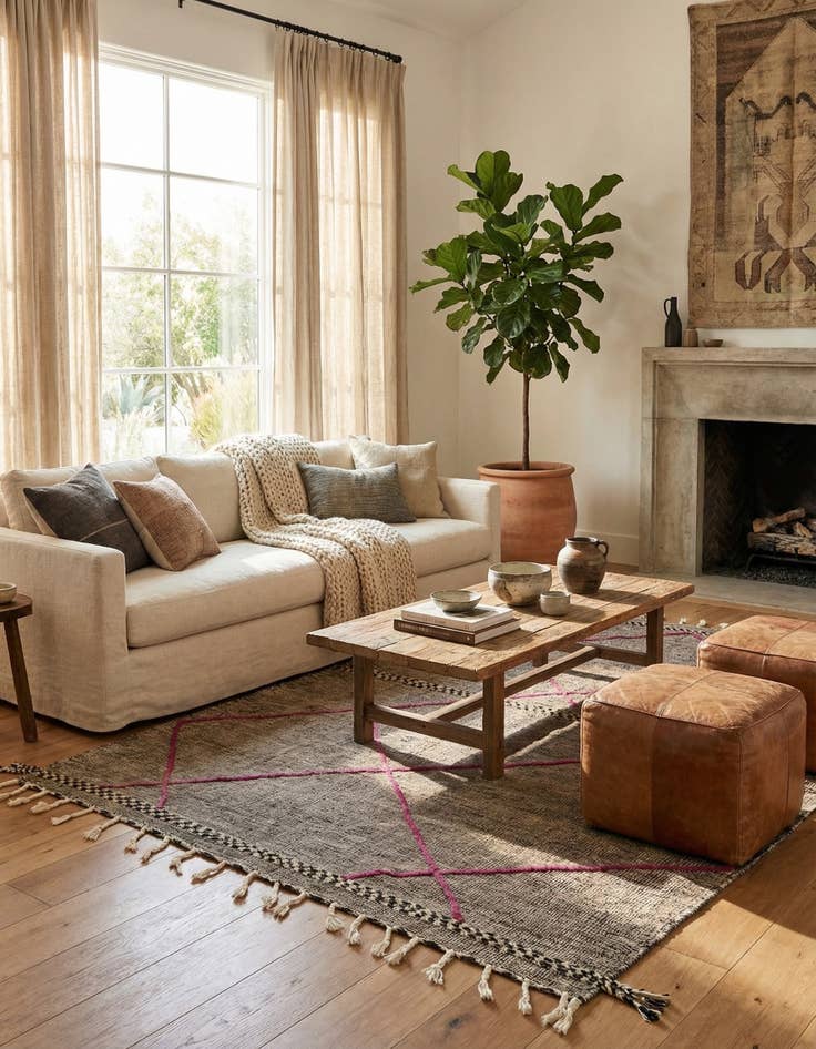 Detail image of 7' 9 x 11' 4  Hand Knotted Moroccan Wool Rug