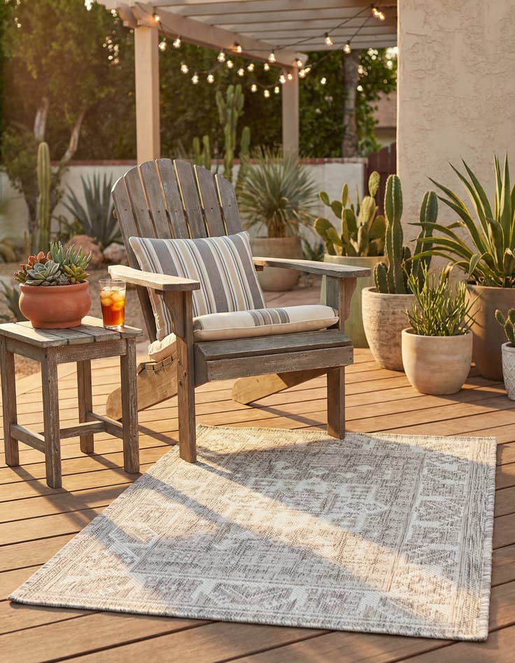 Detail image of 2' x 3' Easy-Clean Aztec Indoor / Outdoor Rug