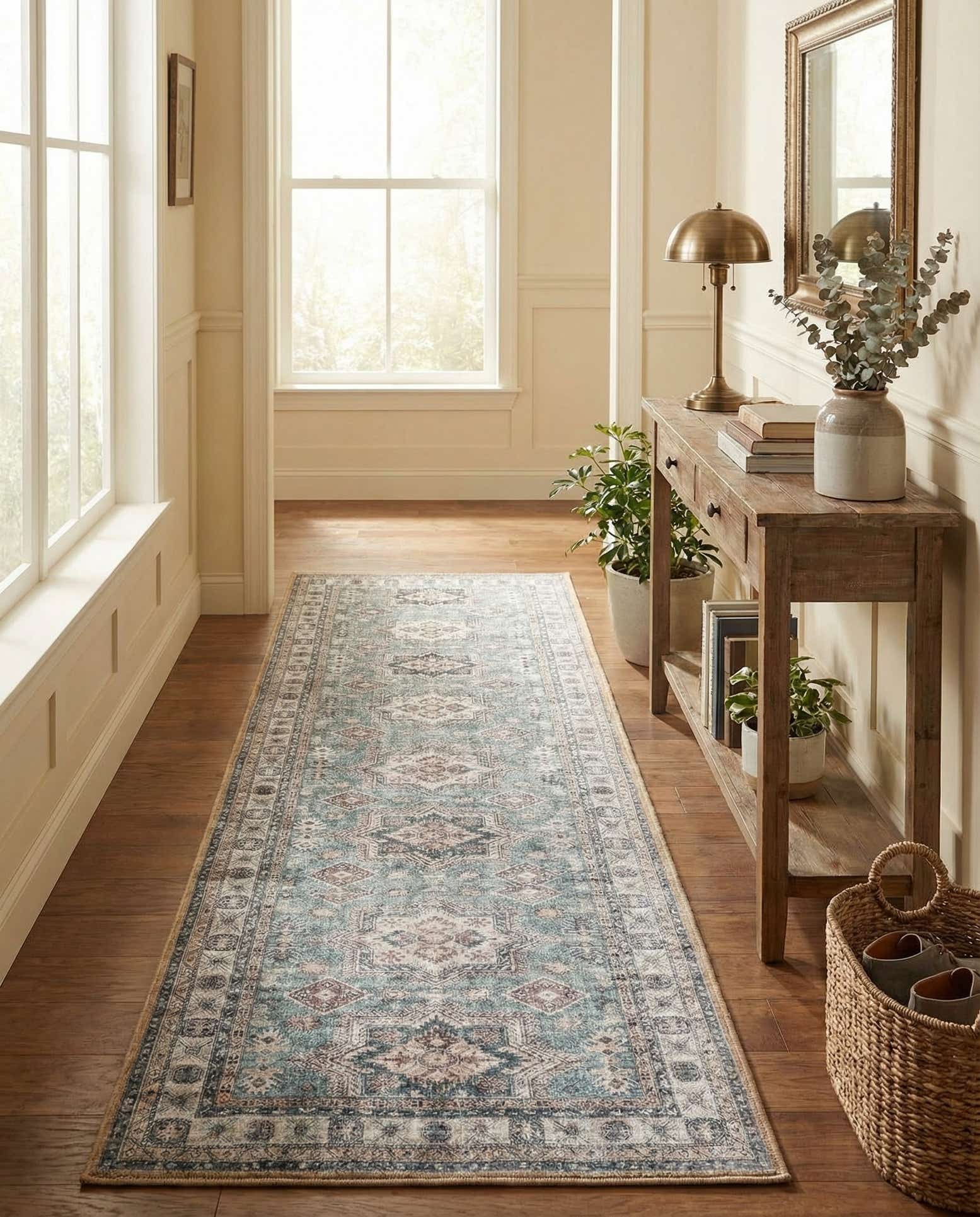 2' 7 x 12' Washable Timeless Runner Rug