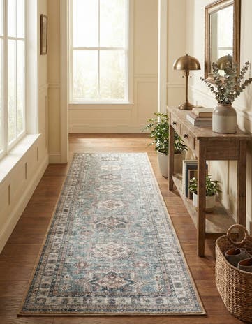 2' 7 x 12' Washable Timeless Runner Rug