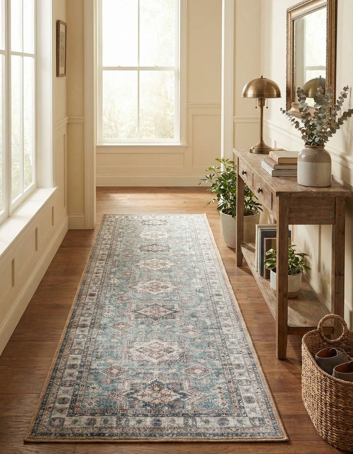2' 7 x 12' Washable Timeless Runner Rug