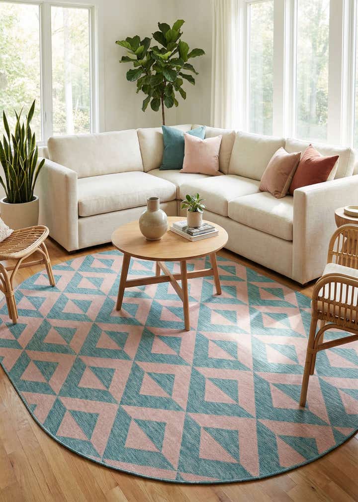 7' 10 x 10' Easy-Clean Jill Zarin Napa Indoor / Outdoor Oval Rug
