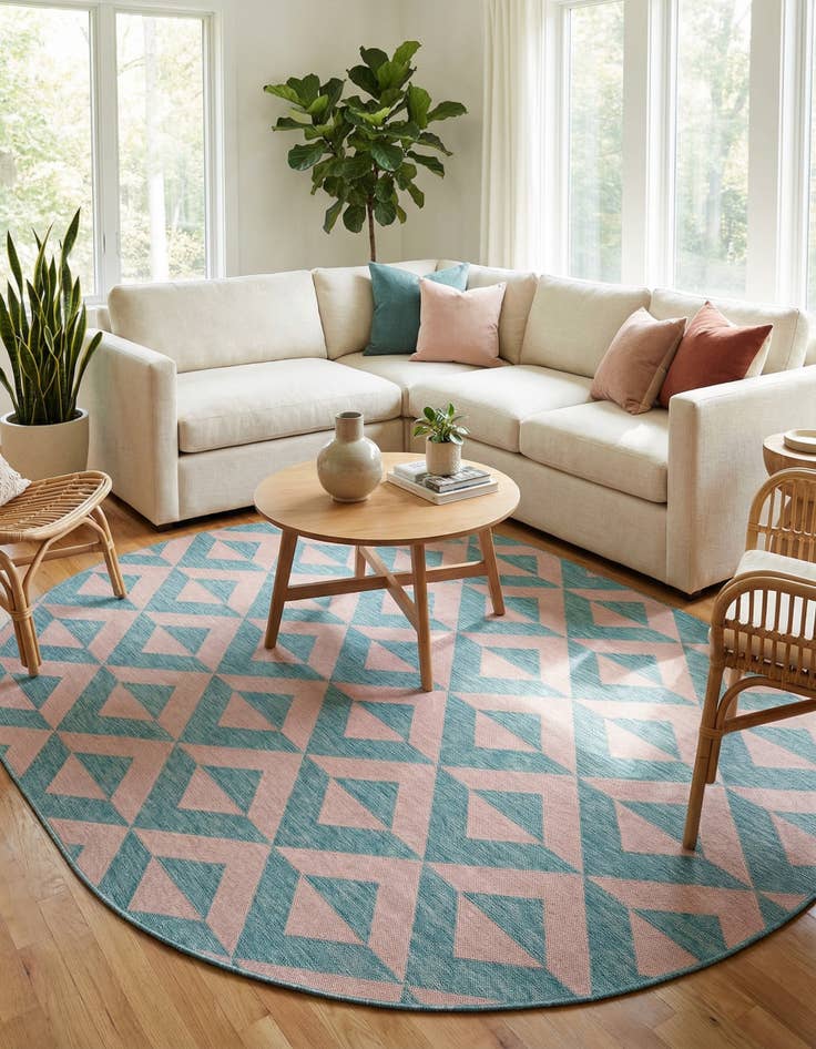Detail image of 7' 10 x 10' Easy-Clean Jill Zarin Napa Indoor / Outdoor Oval Rug