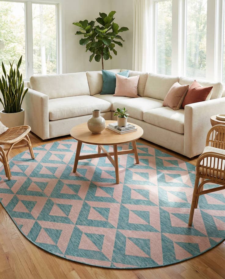 Detail image of 7' 10 x 10' Easy-Clean Jill Zarin Napa Indoor / Outdoor Oval Rug