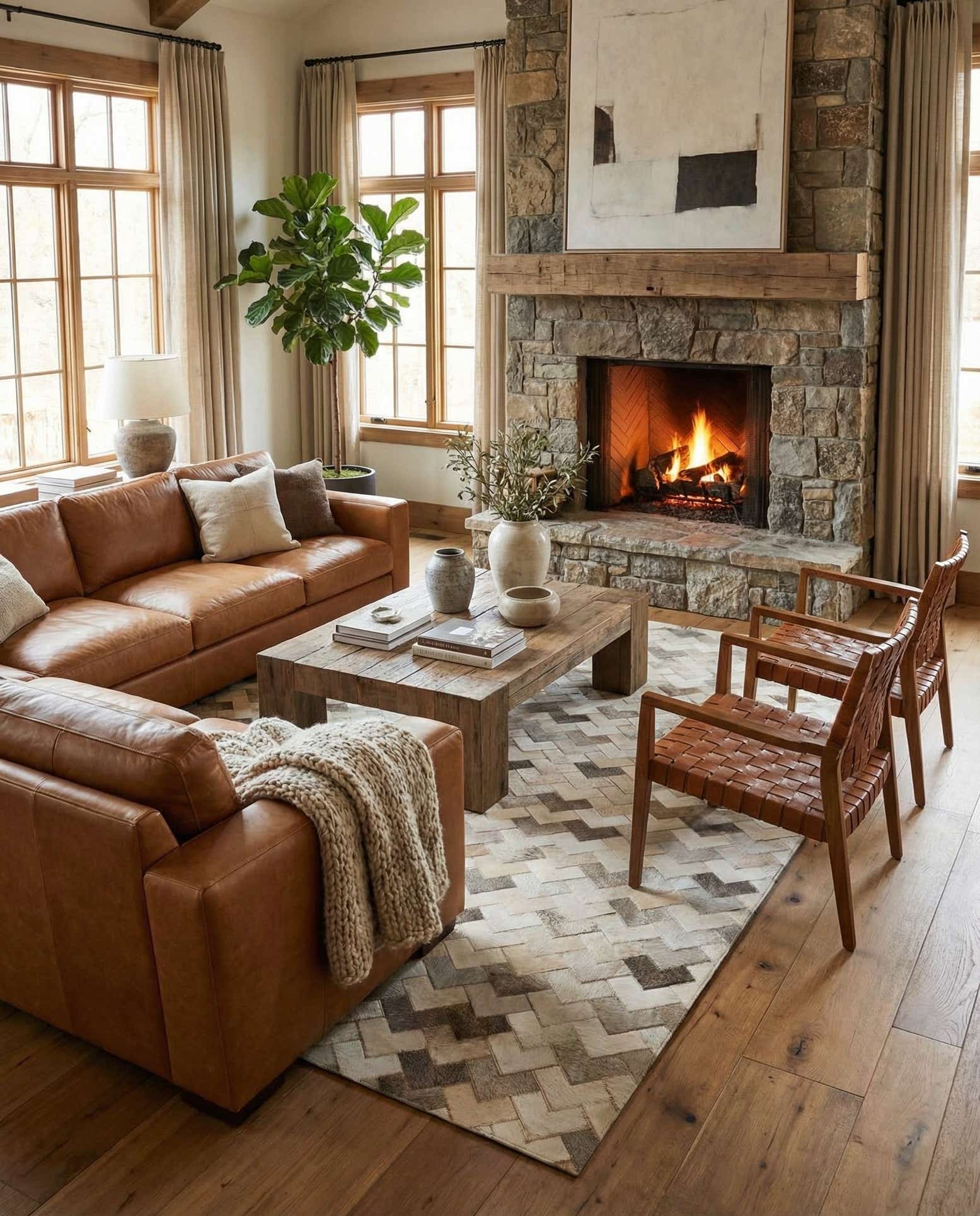 5' 2 x 8' Cowhide - Patchwork Rug