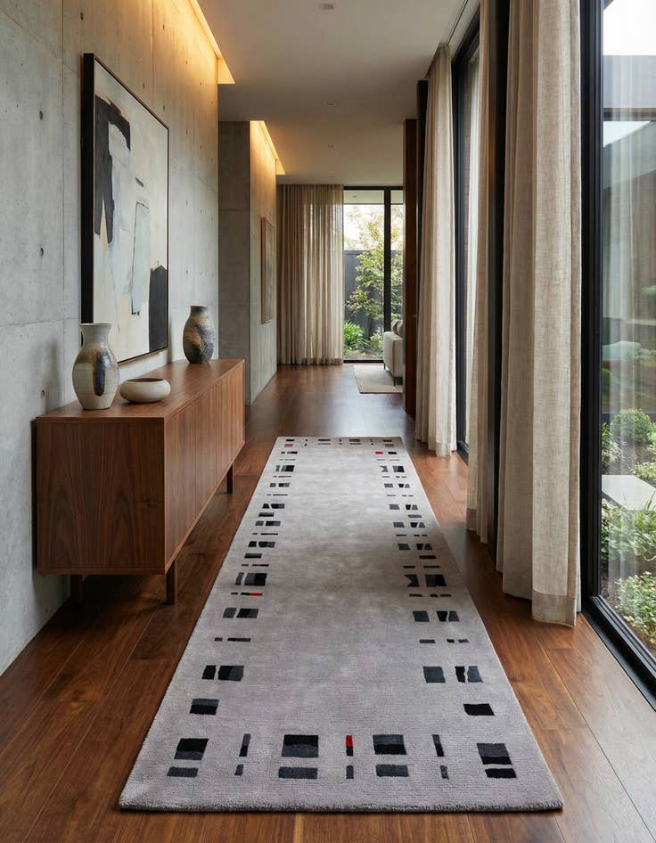 Detail image of 2' 8 x 9' 8  Hand Knotted Tibet Wool Runner Rug