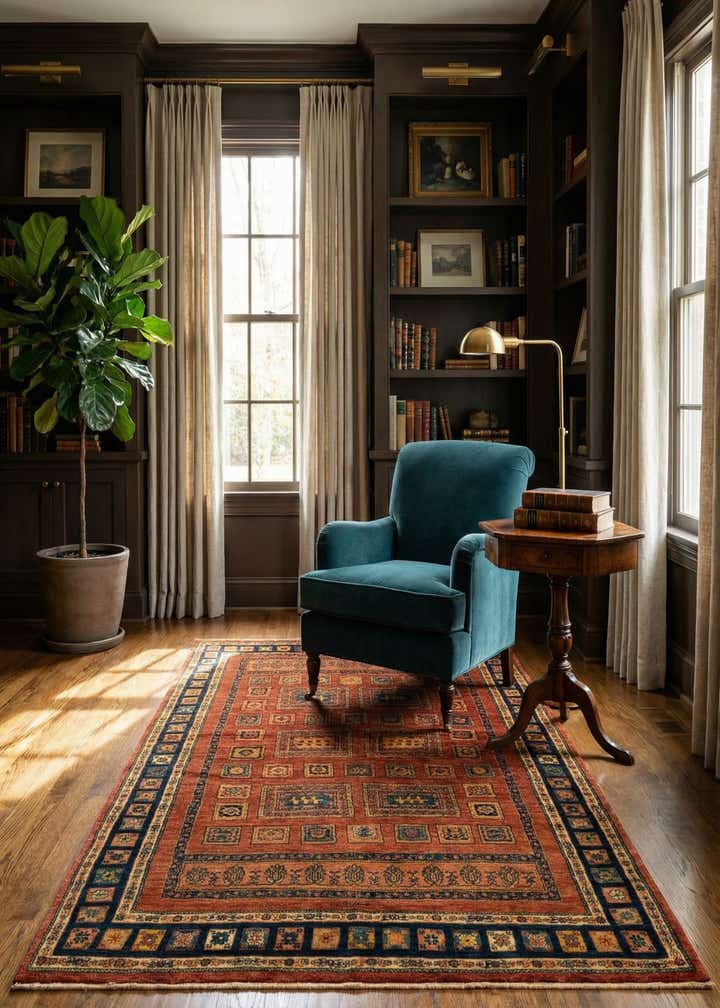 4' 9 x 7' 8 Luribaft Wool Rug