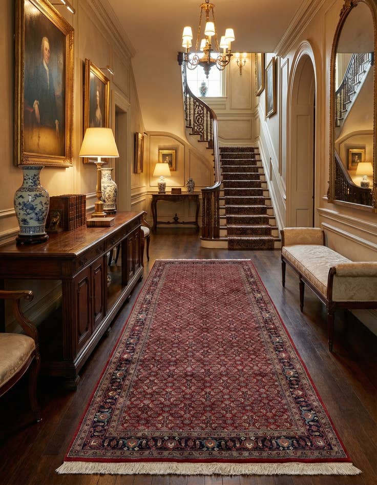 Detail image of 5' 4 x 10' 10 Hand Knotted Bidjar Wool Runner Rug