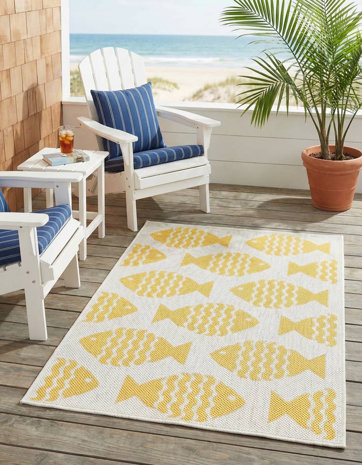 Detail image of  2' x 3' 1  Washable Coastal Indoor / Outdoor Rug