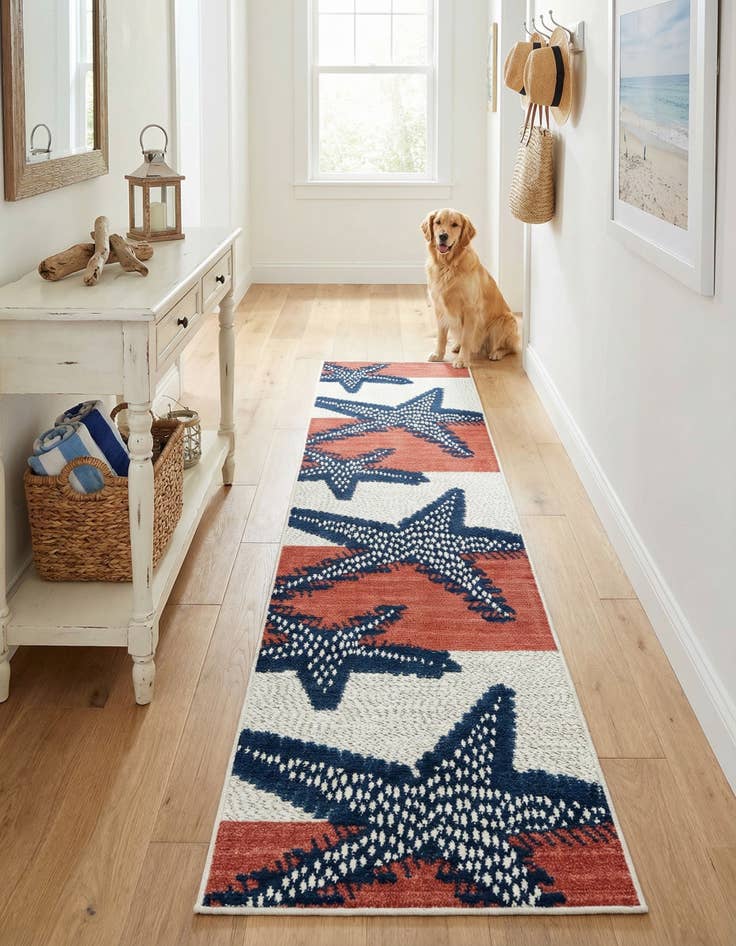 Detail image of 2' x 10'  Washable Belize Indoor / Outdoor Runner Rug