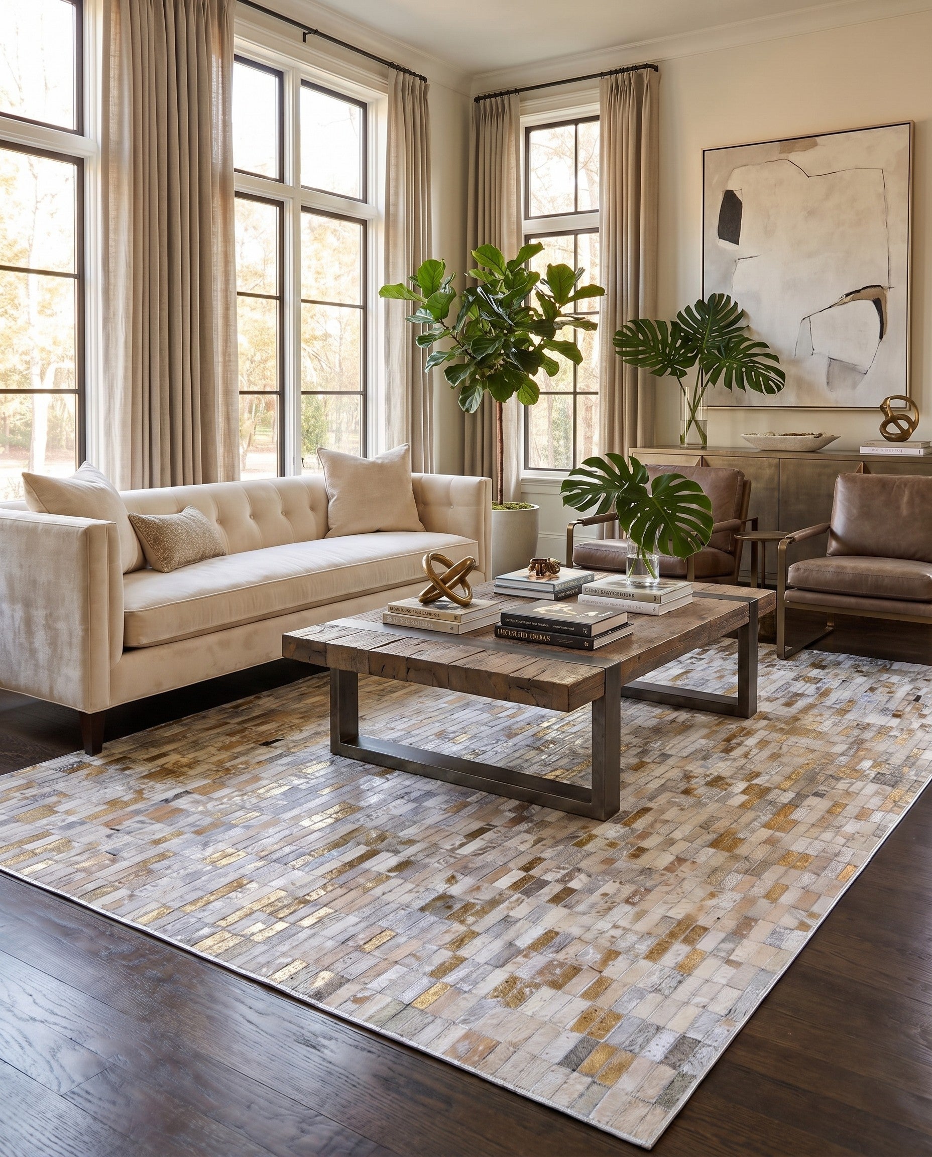 4' 11 x 7' 11 Cowhide - Patchwork Rug