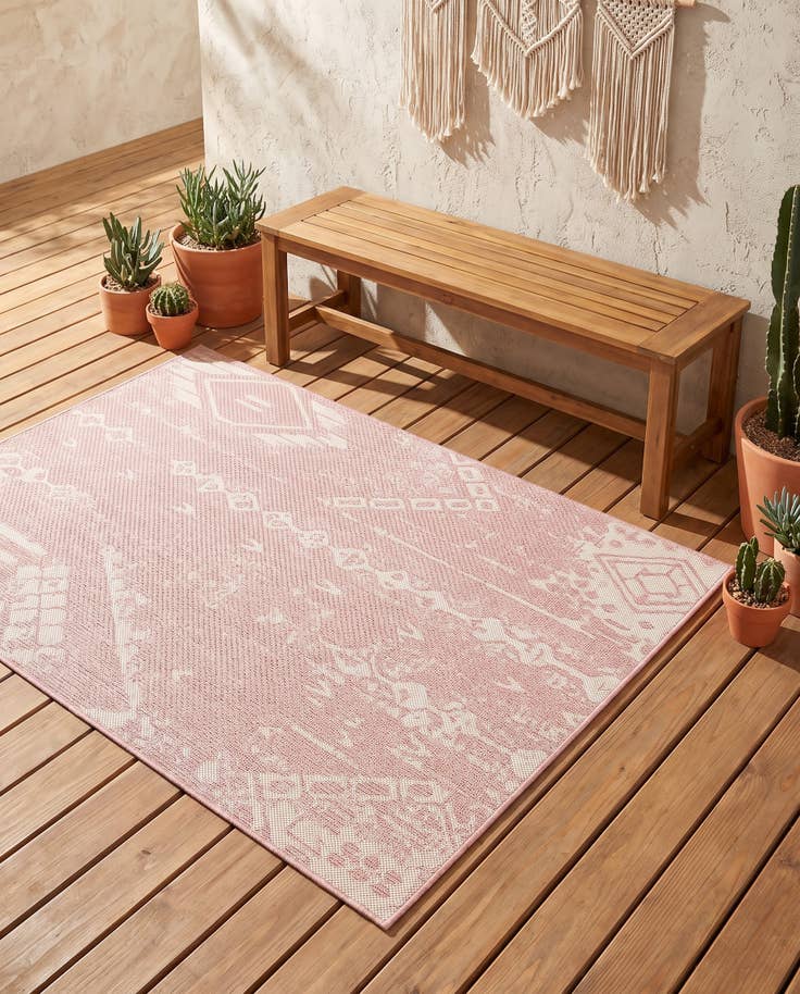 Detail image of 4' x 6' Easy-Clean Bohemian Indoor / Outdoor Rug