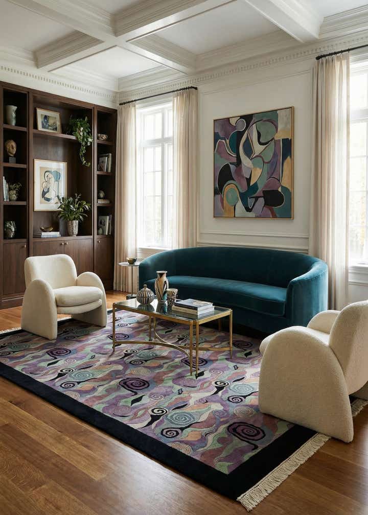 6' 7 x 9' 6 Hand Knotted Tibet Wool Rug