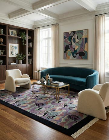 6' 7 x 9' 6 Hand Knotted Tibet Wool Rug