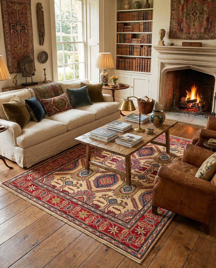Detail image of 5' x 7' Hand Knotted Kazak Rug