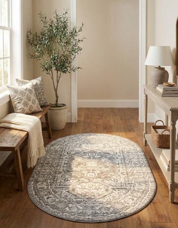 Gray Boston Oval Rug