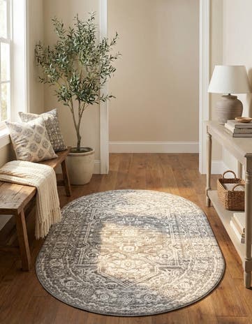 Gray Boston Oval Rug