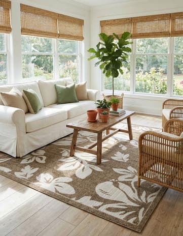 8' x 10' Easy-Clean Botanical Indoor / Outdoor Rug