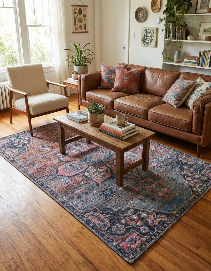 Detail image of 4' x 6'  Washable Nostalgia Rug