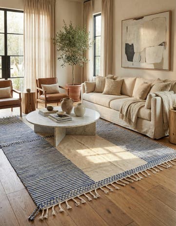 7' x 10' 6 Hand Knotted Moroccan Wool Rug