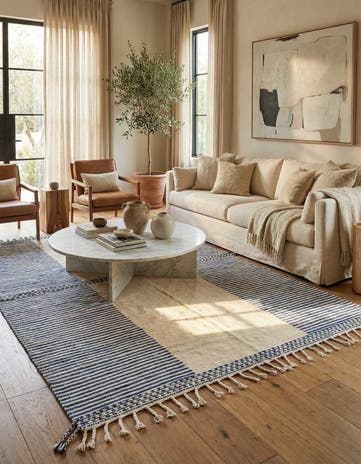 7' x 10' 6 Hand Knotted Moroccan Wool Rug