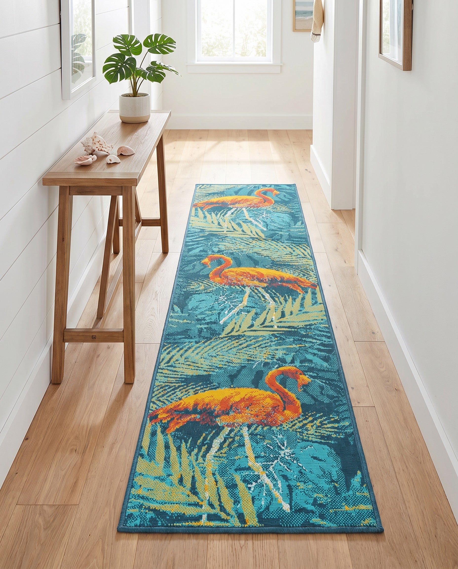 2' x 8' Easy-Clean Coastal Indoor / Outdoor Runner Rug