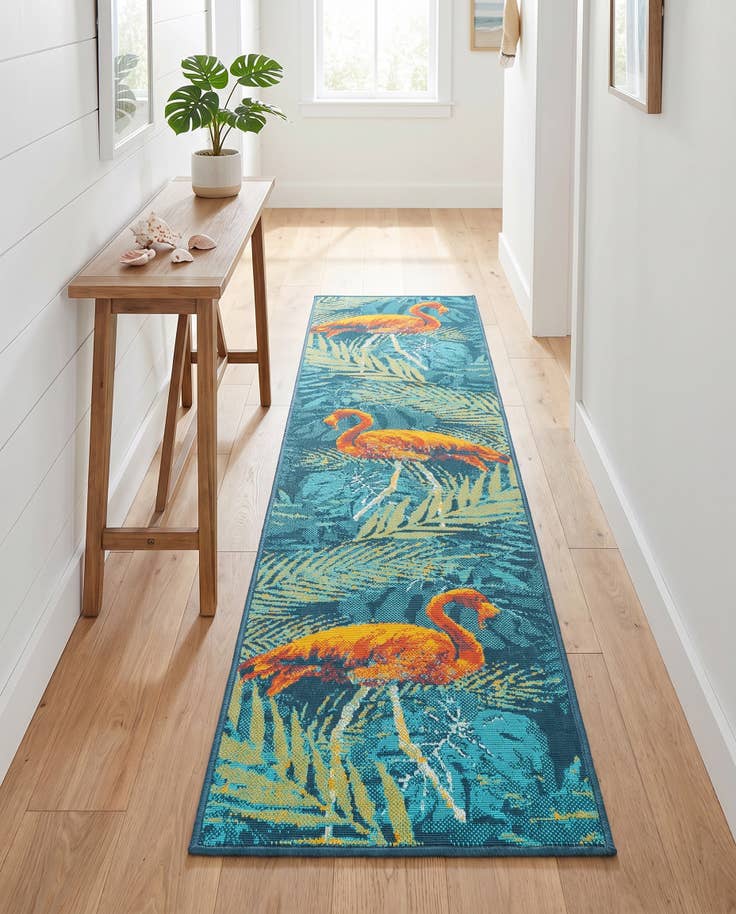 Detailansicht von 60cm x 245cm Leicht zu reinigen Coastal Innen- / Aussenbereich Läufer Teppich