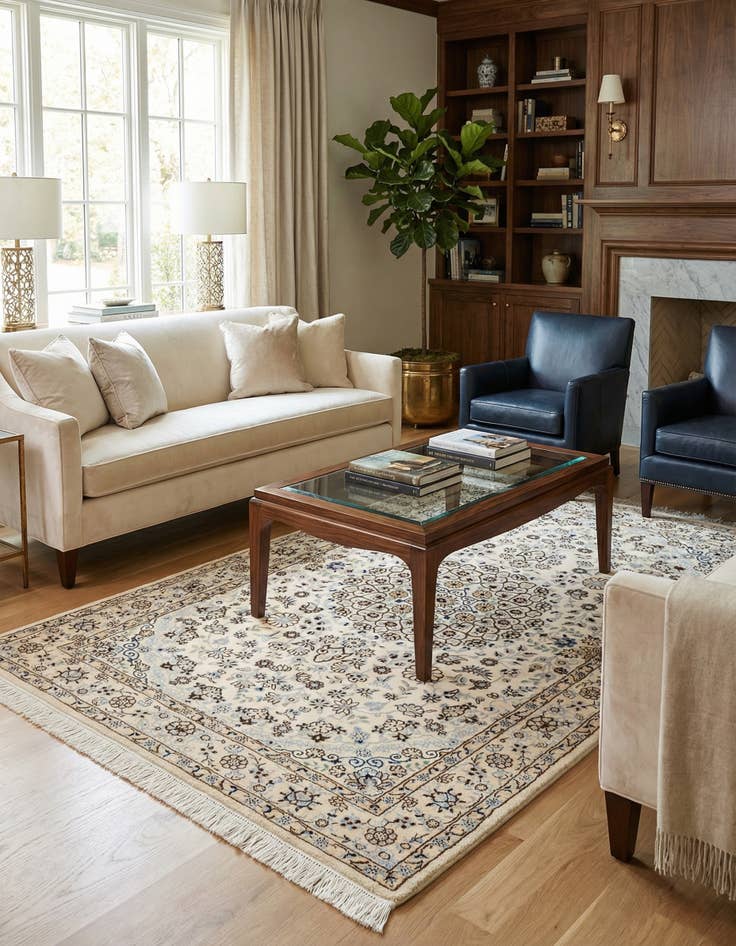 Detail image of 3' 3 x 5' 3  Hand Knotted Nain Rug