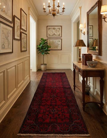 2' 9 x 9' 7 Hand Knotted Khal Mohammadi Wool Runner Rug