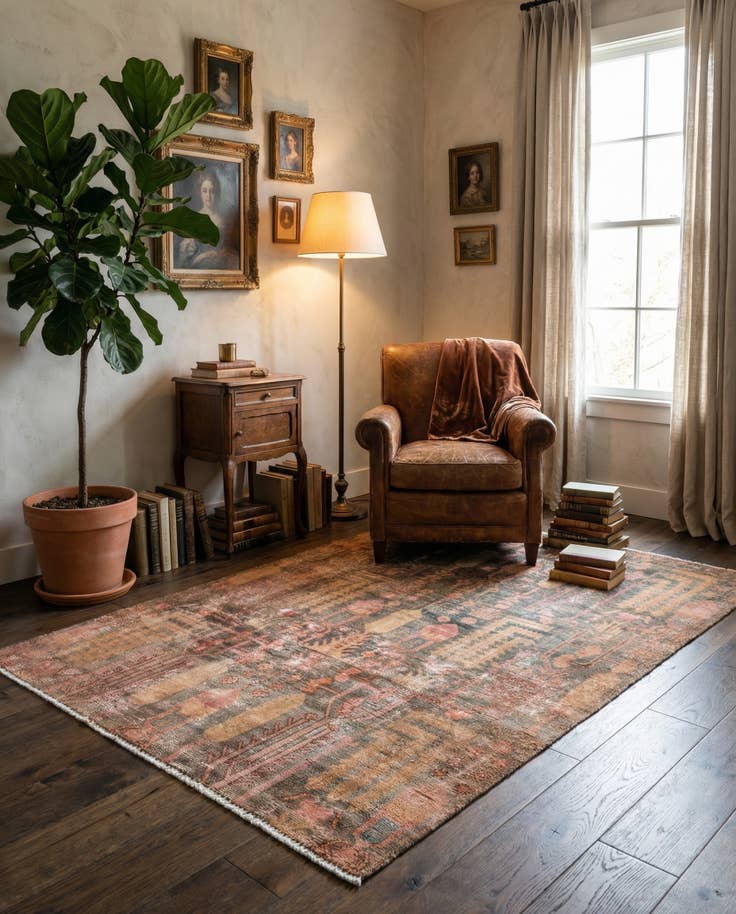 Detail image of 3' 8 x 5' 3 Hand Knotted Ultra Vintage Persian Wool Rug